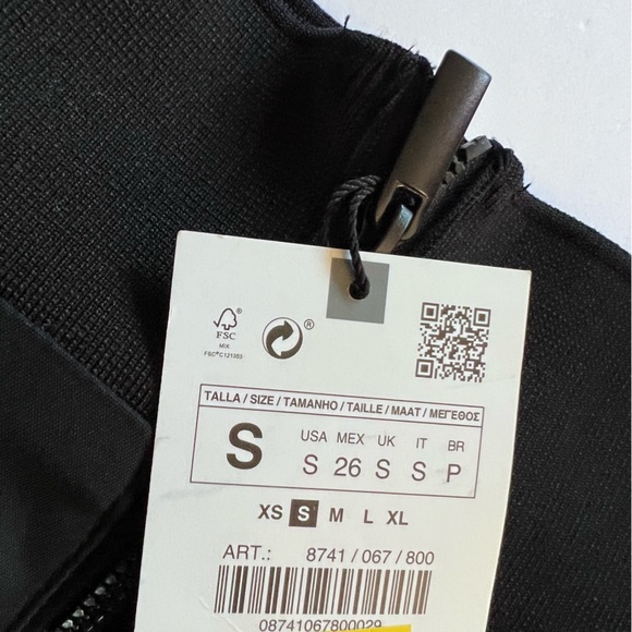 NWT Zara Mini Skirt with Shorts Size Small Elastic Waist Black - Picture 11 of 14